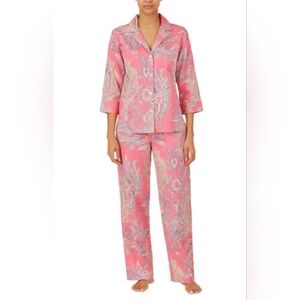 #1798 Lauren Ralph Lauren Pink Paisley 2pc  Pajama Set SzM